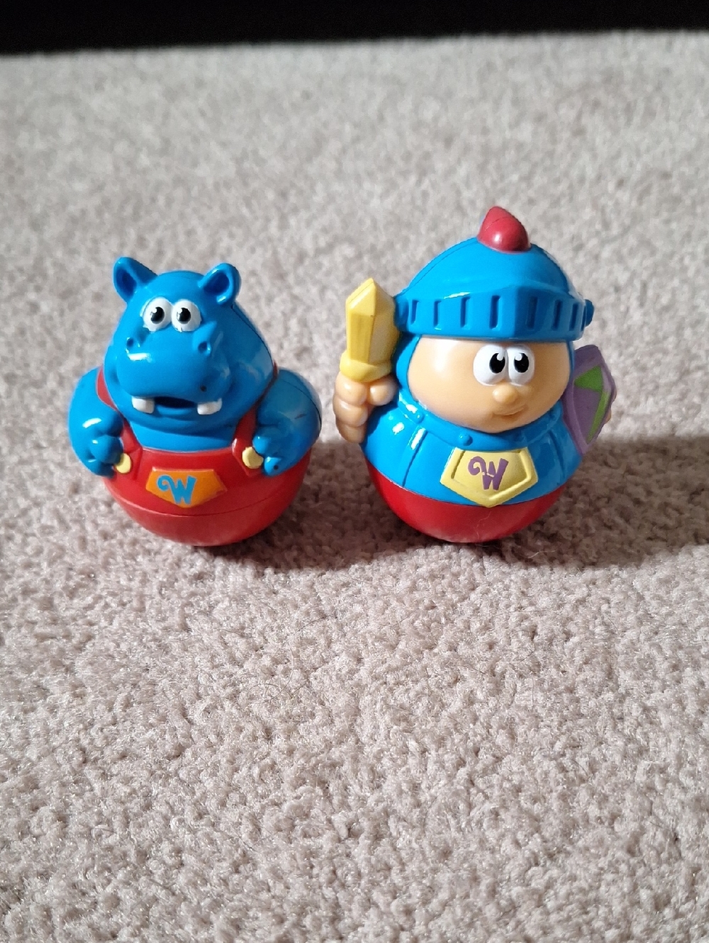 Blue and Red Kids Knight & Hippo Wobbler Toy Set Playskool